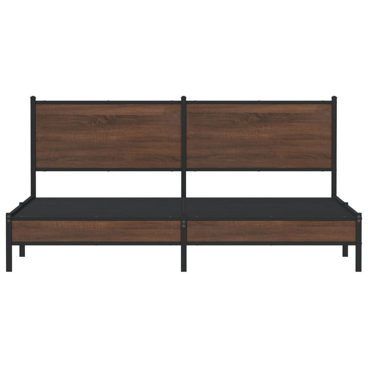 sengeramme uden madras 180x200 cm metal brun egetræsfarve