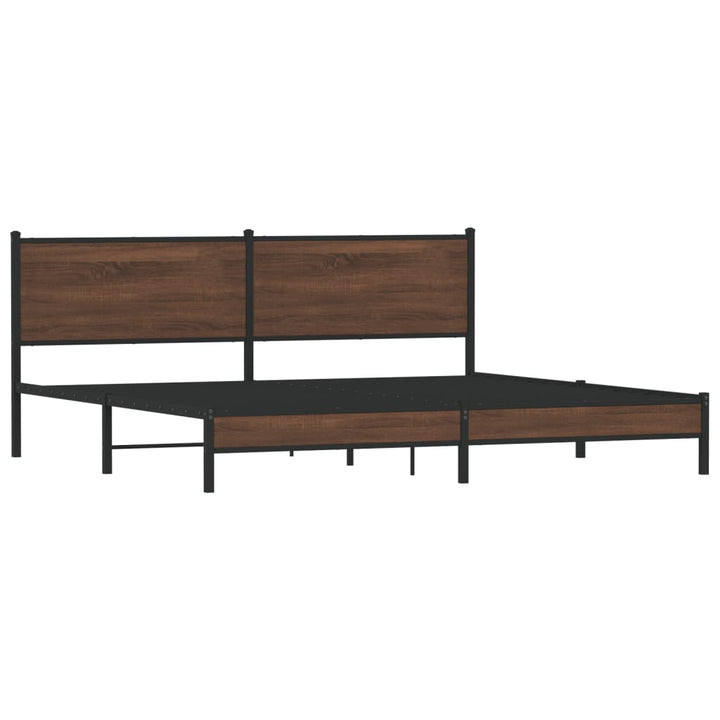 sengeramme uden madras 200x200 cm metal brun egetræsfarve