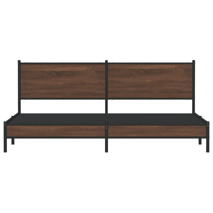 sengeramme uden madras 200x200 cm metal brun egetræsfarve