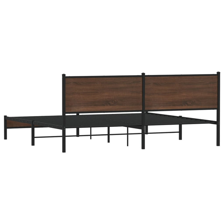 sengeramme uden madras 200x200 cm metal brun egetræsfarve