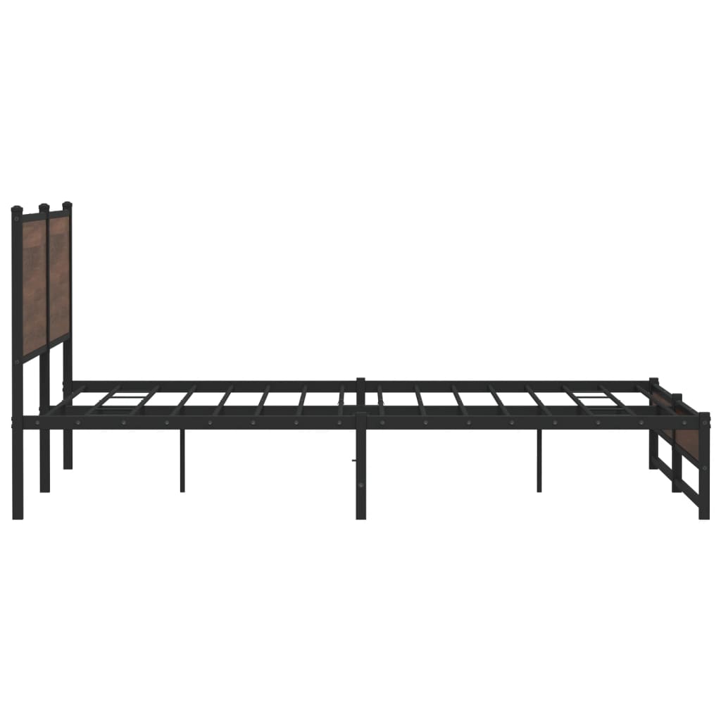 sengeramme uden madras 200x200 cm metal brun egetræsfarve