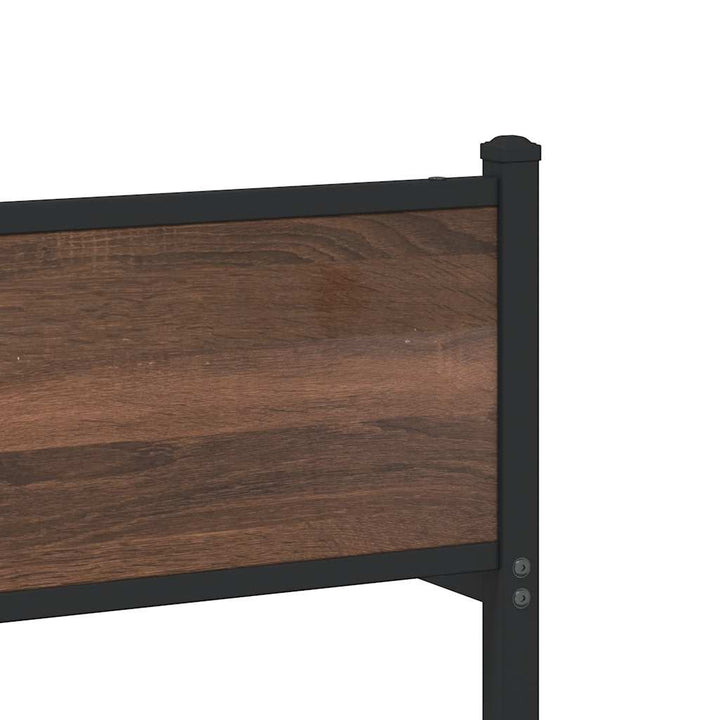sengeramme uden madras 150x200 cm metal brun egetræsfarve