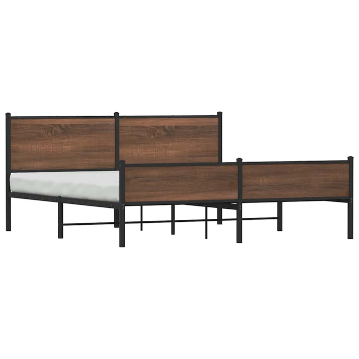 sengeramme uden madras 160x200 cm metal brun egetræsfarve