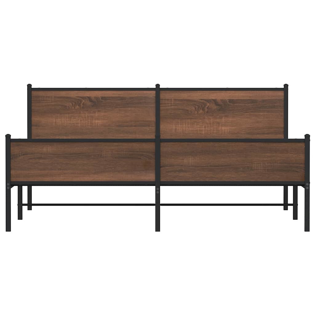 sengeramme uden madras 160x200 cm metal brun egetræsfarve