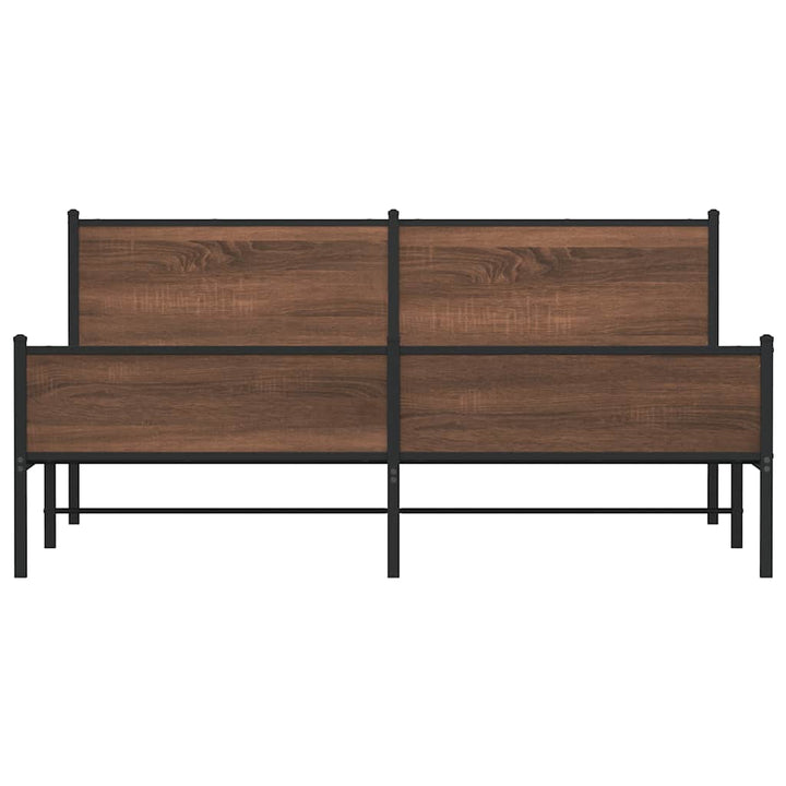 sengeramme uden madras 180x200 cm metal brun egetræsfarve