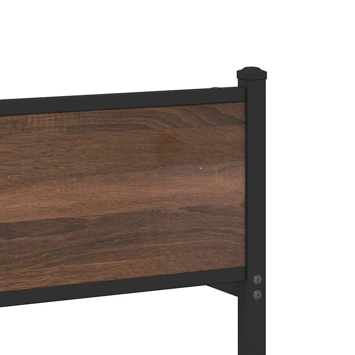 sengeramme uden madras 183x213 cm metal brun egetræsfarve