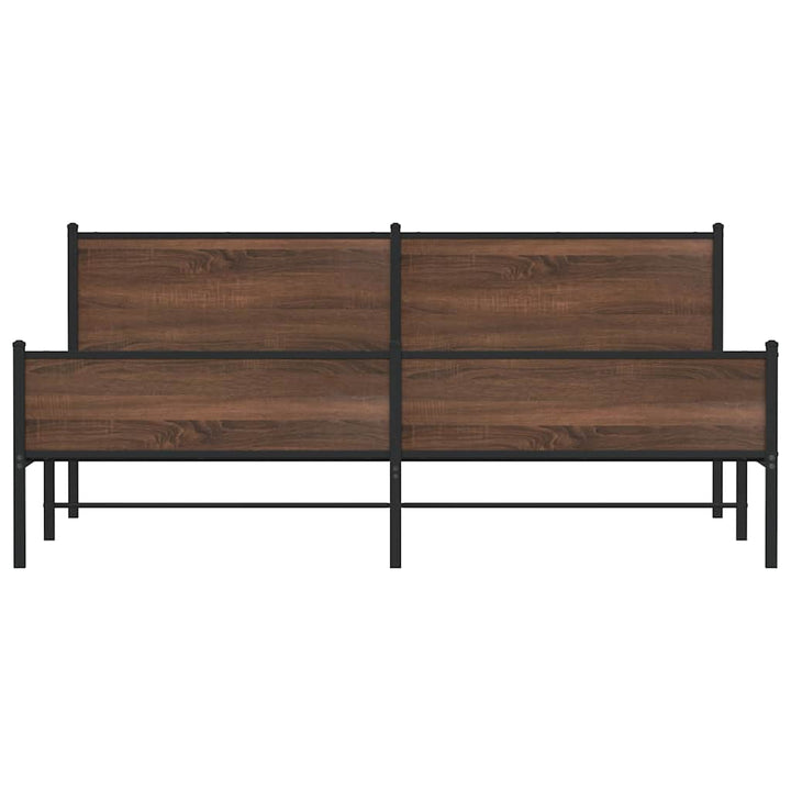 sengeramme uden madras 193x203 cm metal brun egetræsfarve