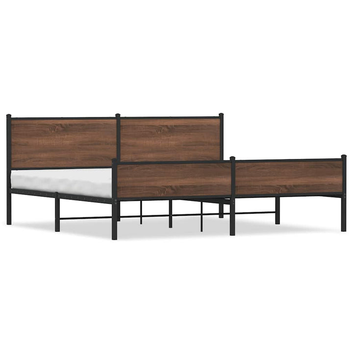 sengeramme uden madras 200x200 cm metal brun egetræsfarve