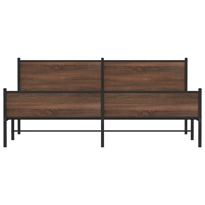 sengeramme uden madras 200x200 cm metal brun egetræsfarve