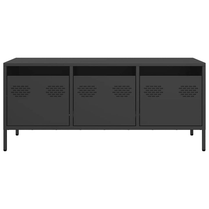 tv-bord 101,5x39x43,5 cm koldvalset stål sort