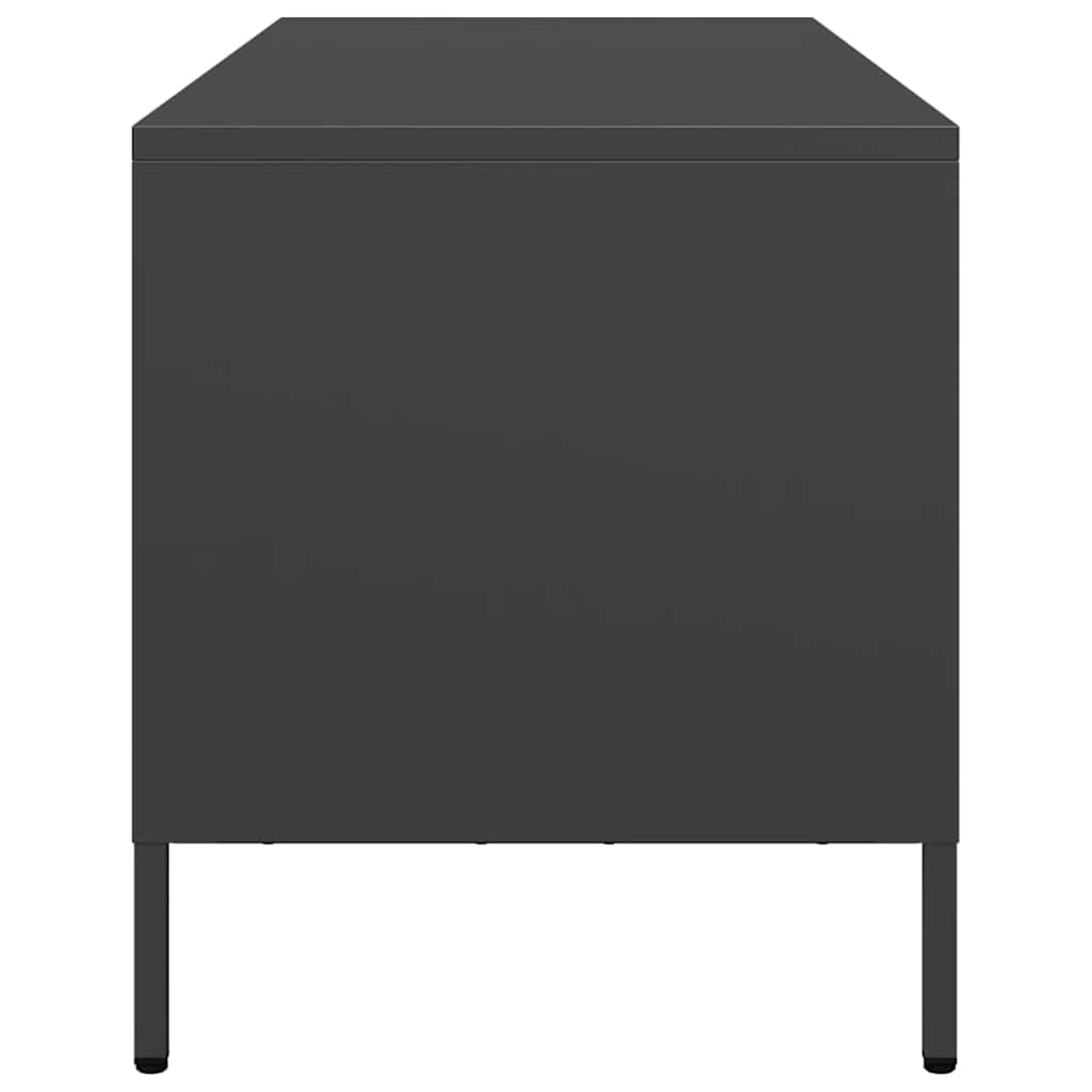 tv-bord 101,5x39x43,5 cm koldvalset stål sort
