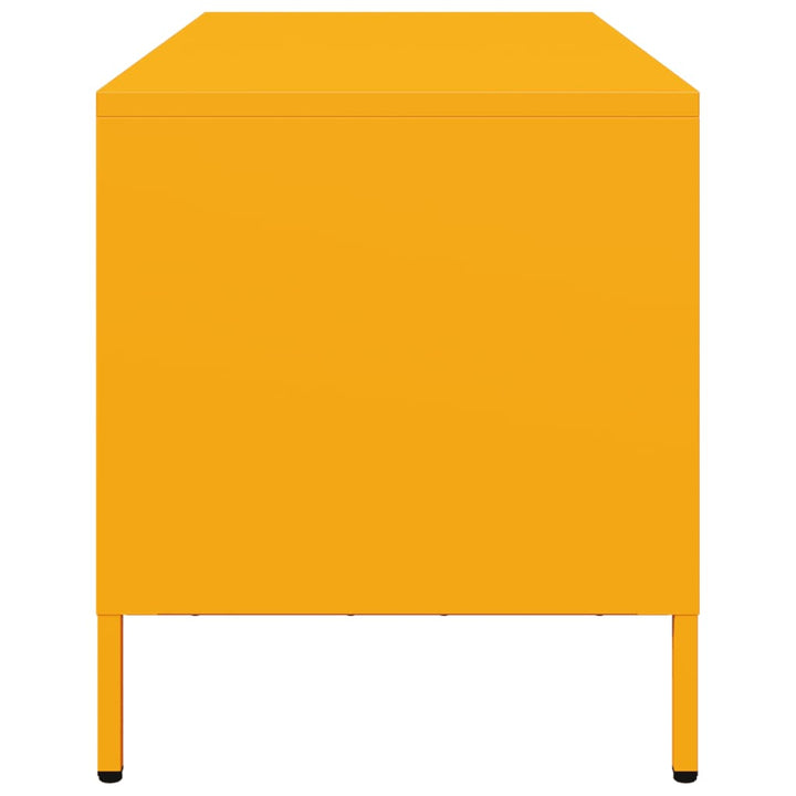 tv-bord 101,5x39x43,5 cm koldvalset stål sennepsgul