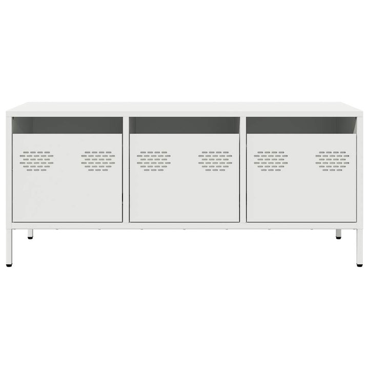 tv-bord 101,5x39x43,5 cm koldvalset stål hvid