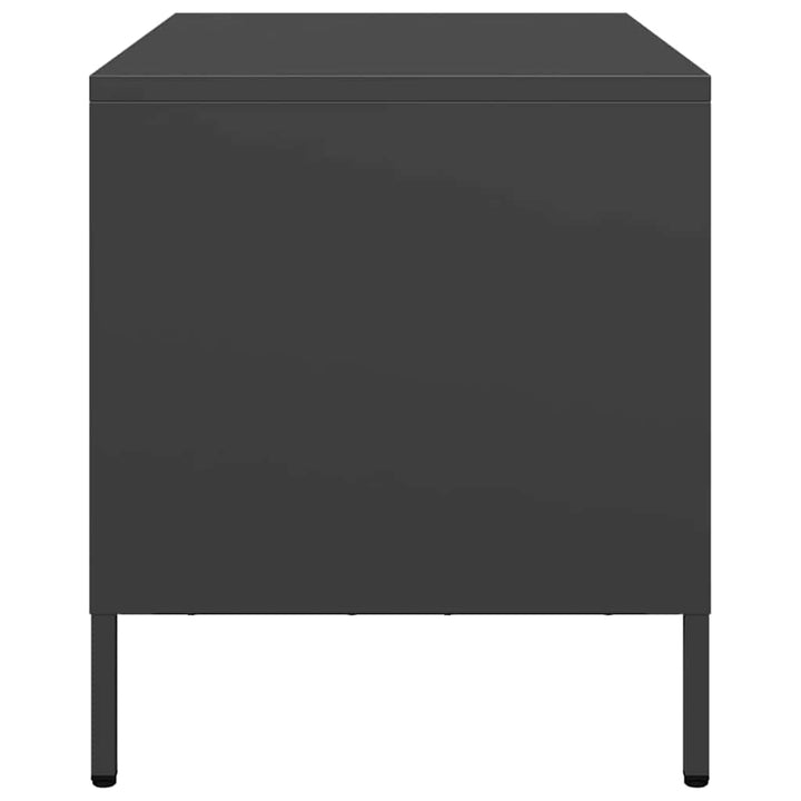 tv-bord 68x39x43,5 cm koldvalset stål sort
