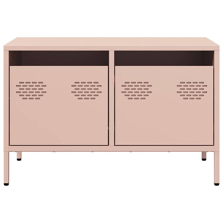 tv-bord 68x39x43,5 cm koldvalset stål lyserød