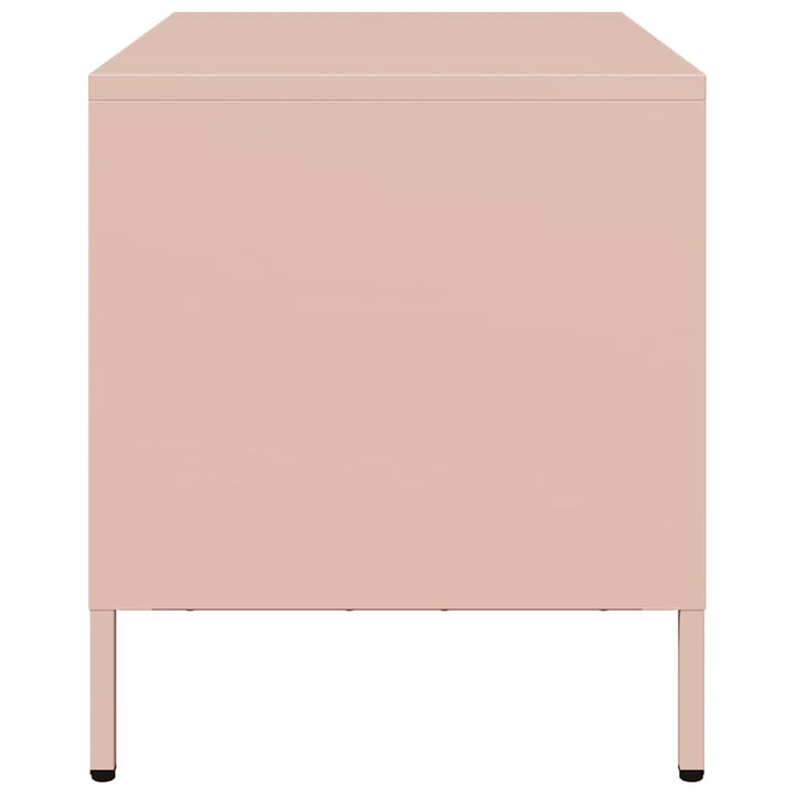 tv-bord 68x39x43,5 cm koldvalset stål lyserød