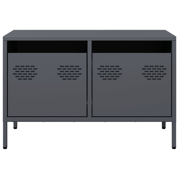 tv-bord 68x39x43,5 cm koldvalset stål antracitgrå