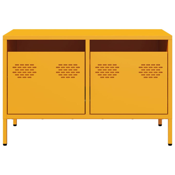 tv-bord 68x39x43,5 cm koldvalset stål sennepsgul