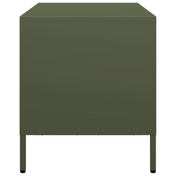 tv-bord 68x39x43,5 cm koldvalset stål olivengrøn