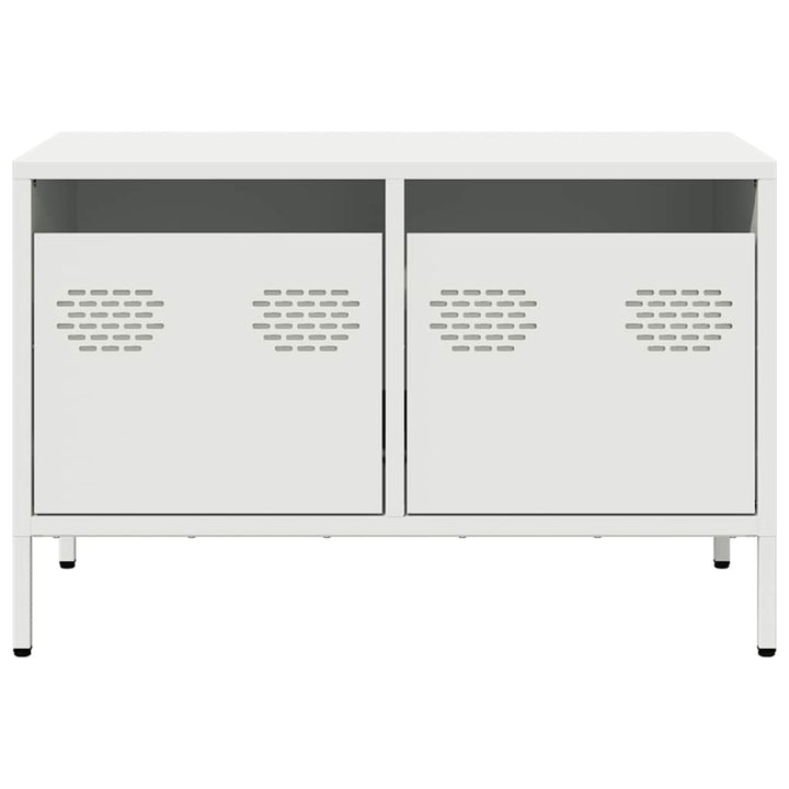 tv-bord 68x39x43,5 cm koldvalset stål hvid