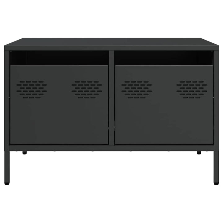 tv-bord 68x50x43,5 cm koldvalset stål sort