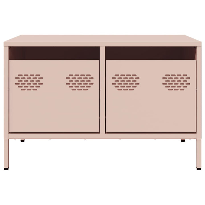 tv-bord 68x50x43,5 cm koldvalset stål lyserød