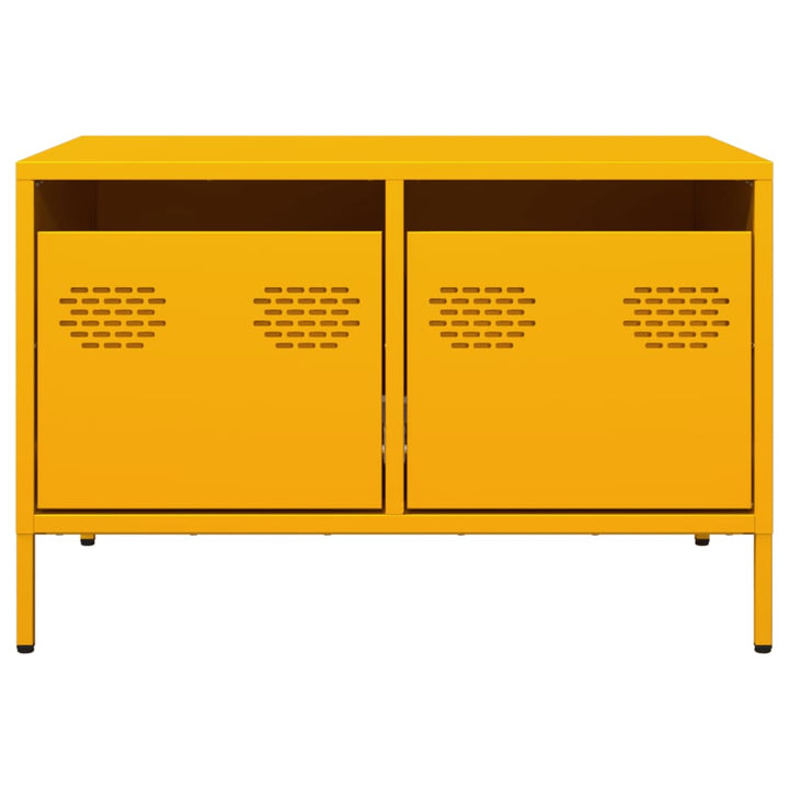 tv-bord 68x50x43,5 cm koldvalset stål sennepsgul