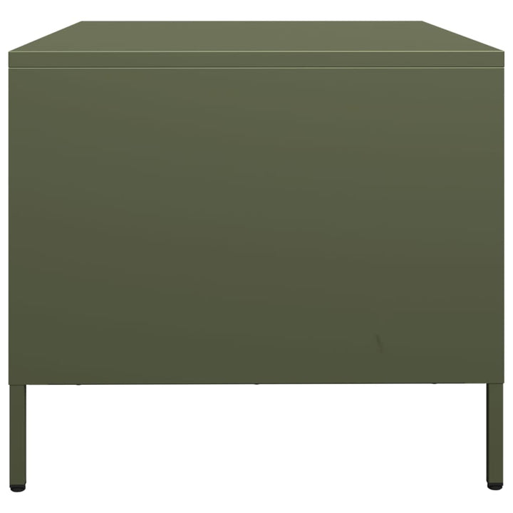 tv-bord 68x50x43,5 cm koldvalset stål olivengrøn