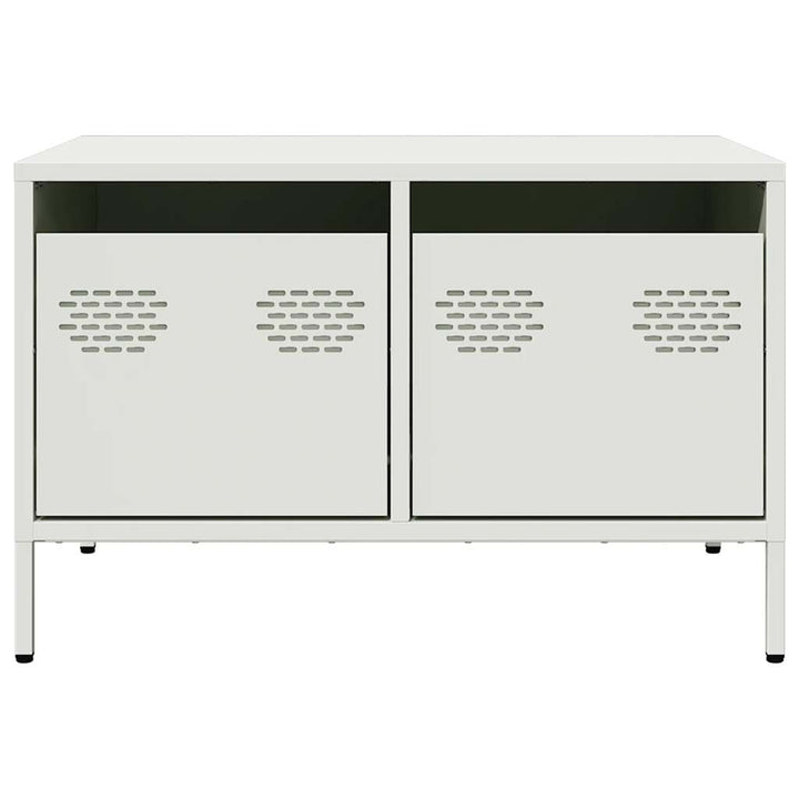 tv-bord 68x50x43,5 cm koldvalset stål hvid