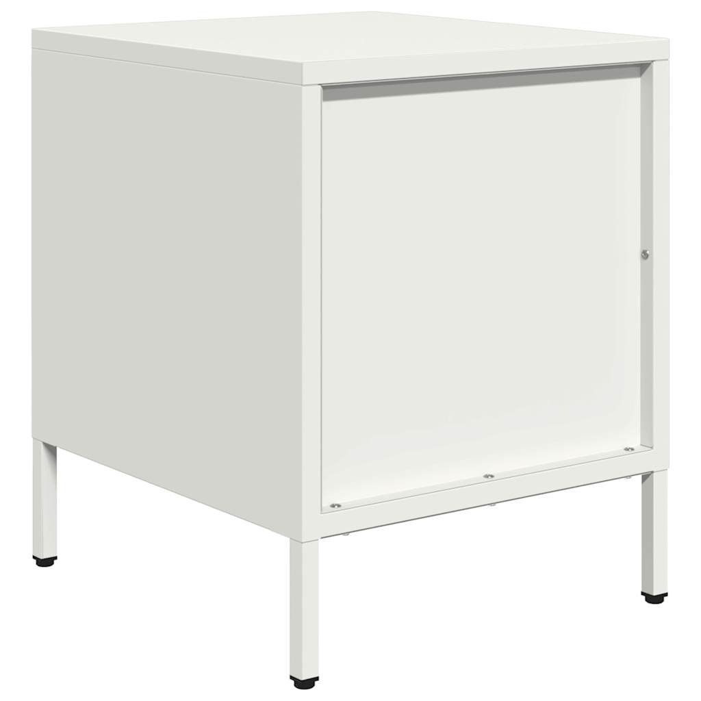 sengebord 35x39x43,5 cm stål hvid