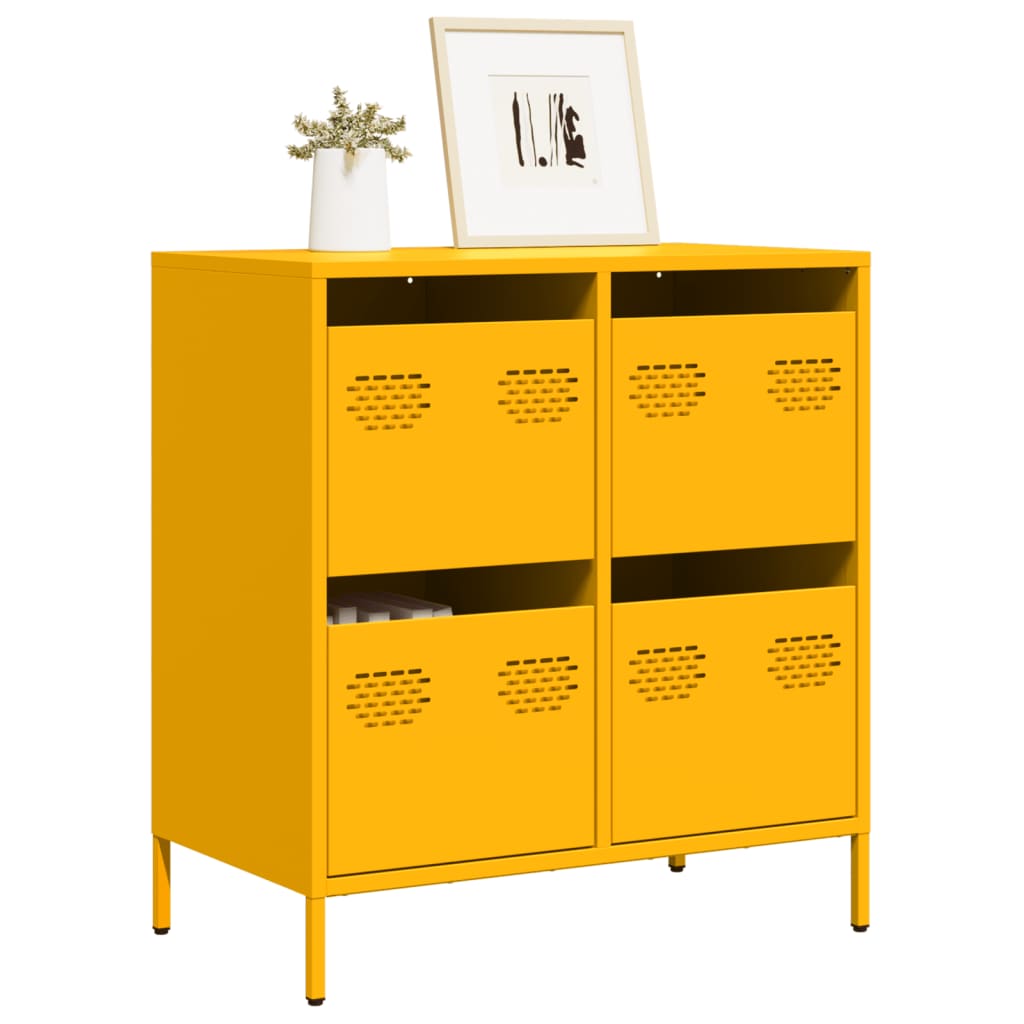 skab 68x39x73,5 cm koldvalset stål sennepsgul
