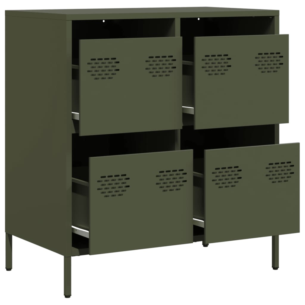 skab 68x39x73,5 cm koldvalset stål olivengrøn
