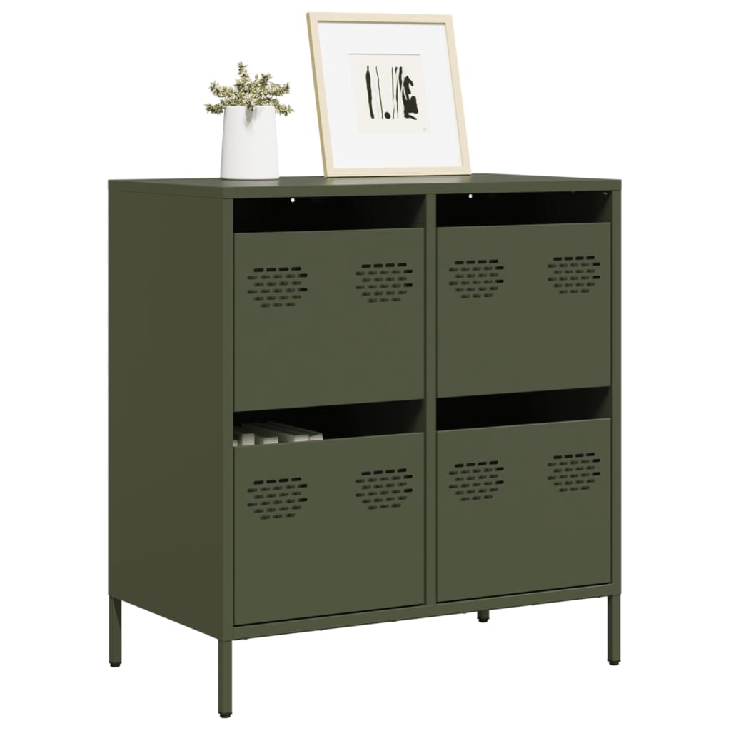 skab 68x39x73,5 cm koldvalset stål olivengrøn