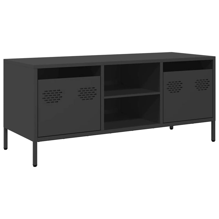 tv-bord 101,5x39x43,5 cm koldvalset stål sort