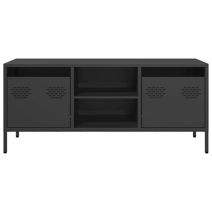 tv-bord 101,5x39x43,5 cm koldvalset stål sort