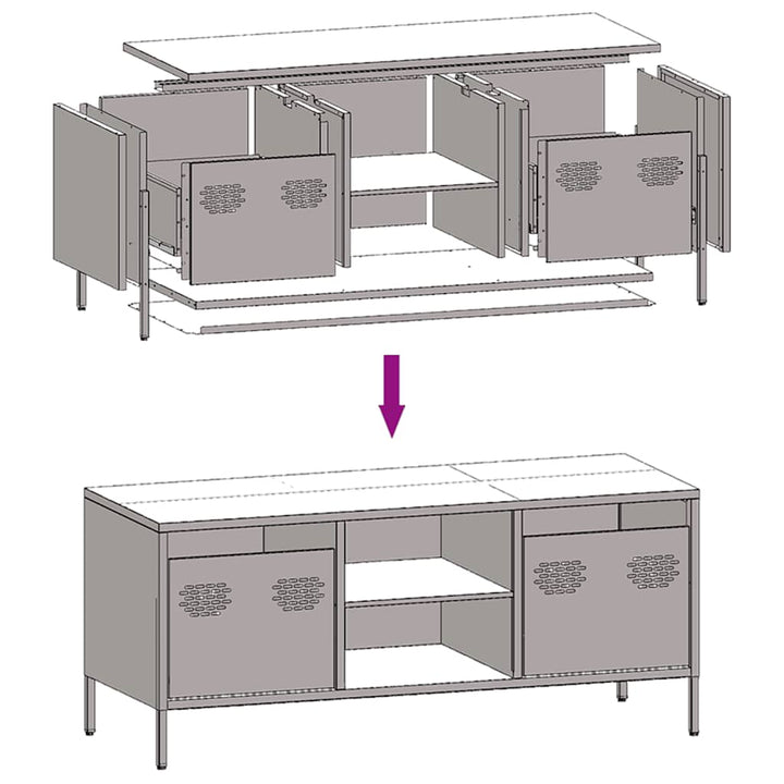 tv-bord 101,5x39x43,5 cm koldvalset stål sort