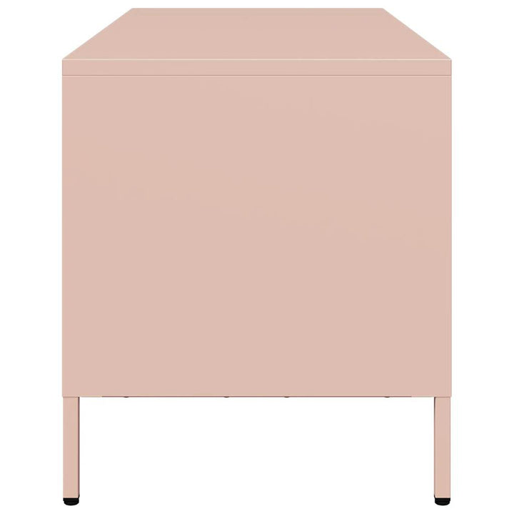 tv-bord 101,5x39x43,5 cm koldvalset stål lyserød