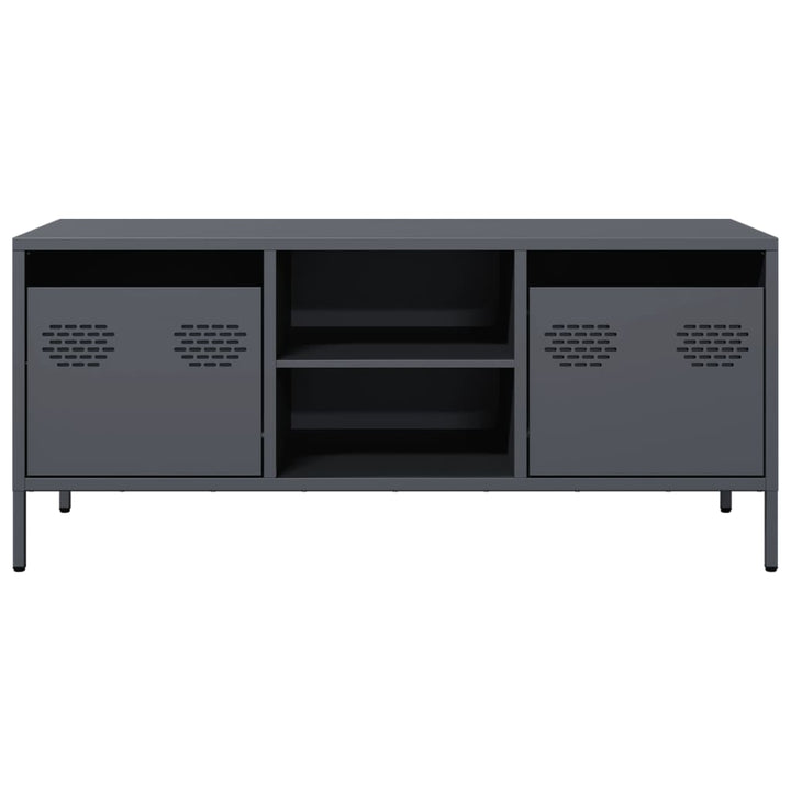 tv-bord 101,5x39x43,5 cm koldvalset stål antracitgrå