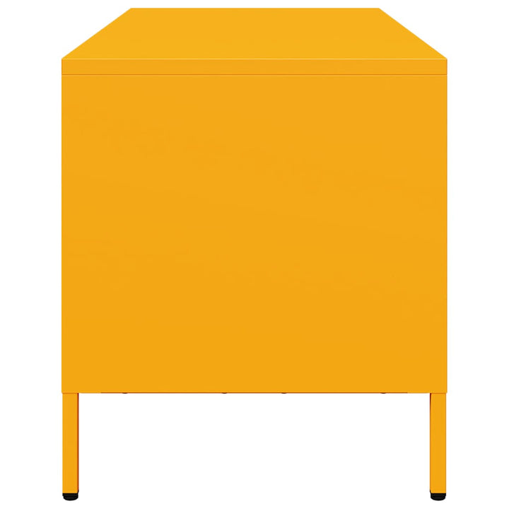 tv-bord 101,5x39x43,5 cm koldvalset stål sennepsgul