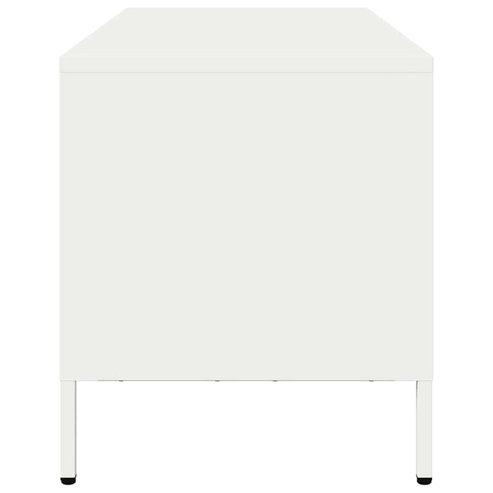 tv-bord 101,5x39x43,5 cm koldvalset stål hvid