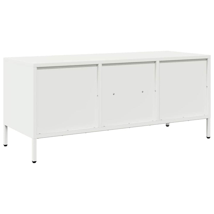 tv-bord 101,5x39x43,5 cm koldvalset stål hvid