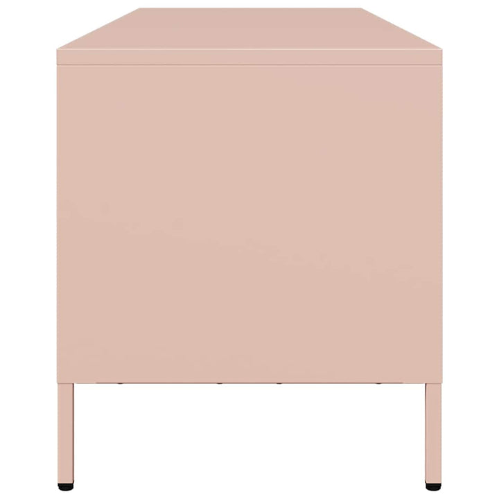 tv-bord 135x39x43,5 cm koldvalset stål lyserød