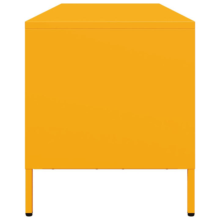 tv-bord 135x39x43,5 cm koldvalset stål sennepsgul