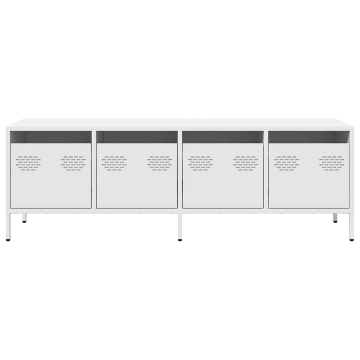 tv-bord 135x39x43,5 cm koldvalset stål hvid