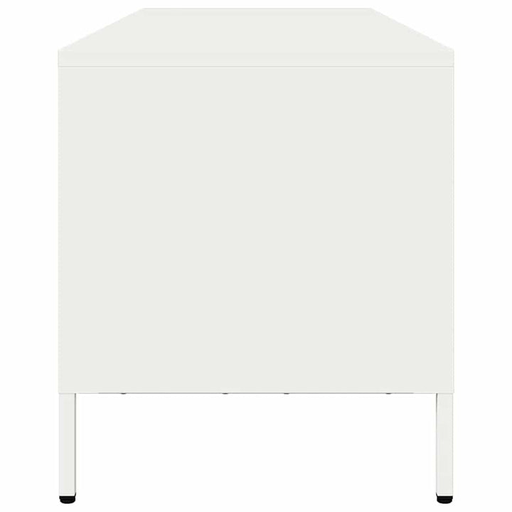 tv-bord 135x39x43,5 cm koldvalset stål hvid