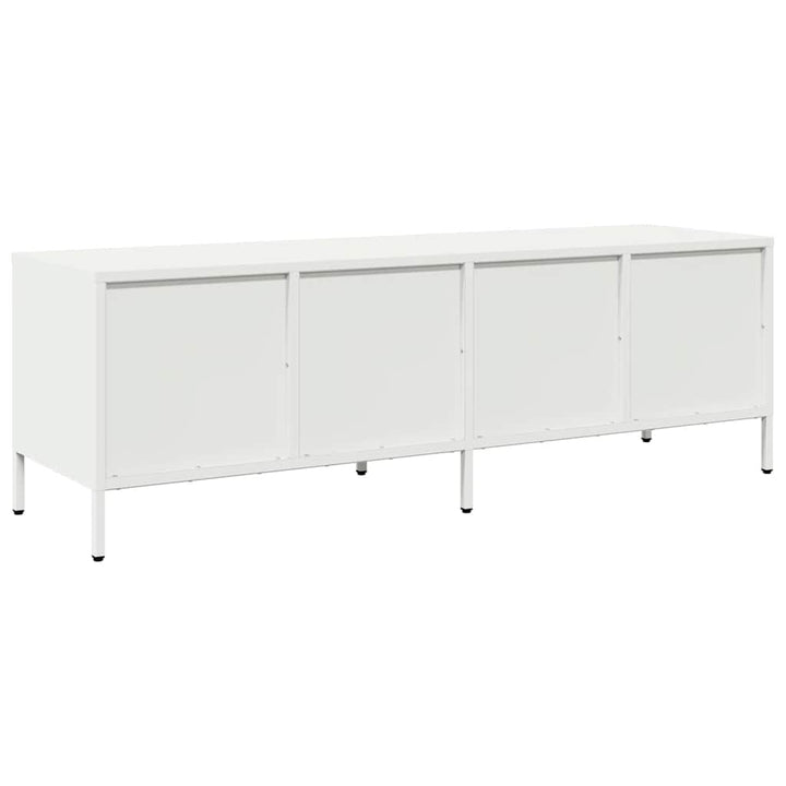 tv-bord 135x39x43,5 cm koldvalset stål hvid