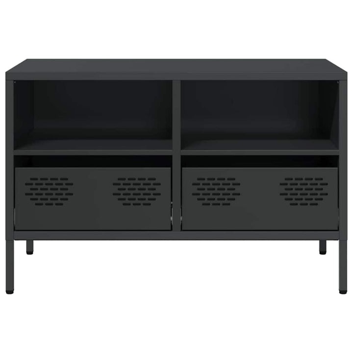 tv-bord 68x39x43,5 cm koldvalset stål sort