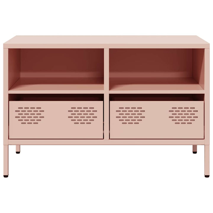 tv-bord 68x39x43,5 cm koldvalset stål lyserød