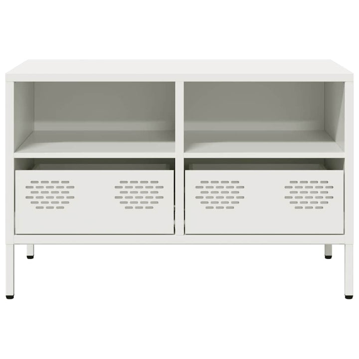 tv-bord 68x39x43,5 cm koldvalset stål hvid