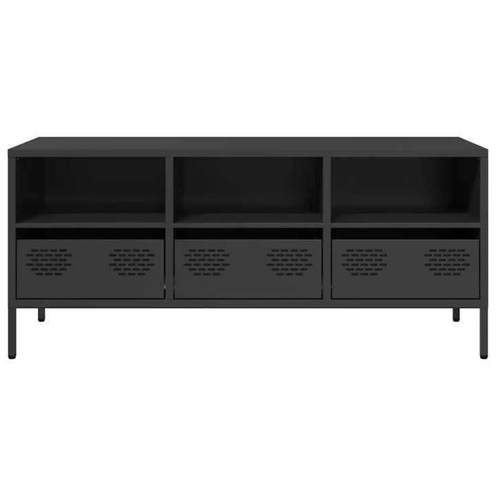 tv-bord 101,5x39x43,5 cm koldvalset stål sort